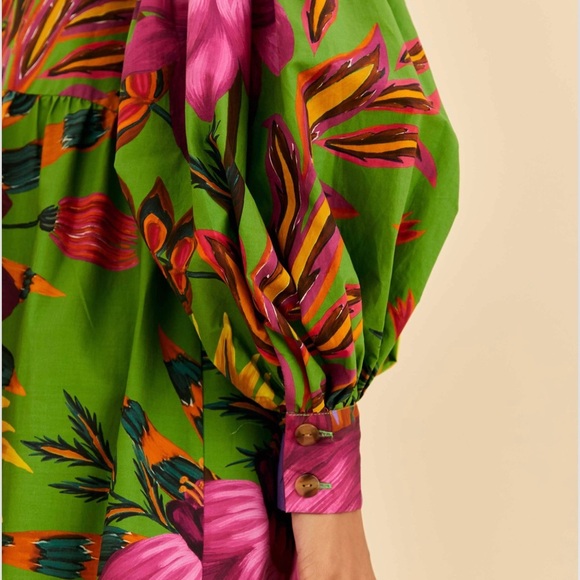 Farm Rio Maxi Flowers Organic Cotton Maxi Dress - Picture 5 of 9